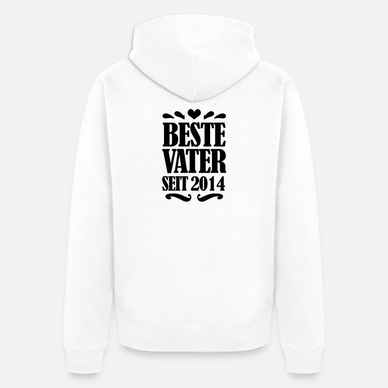 Bester Vater seit 2014 - Unisex Premium Bio Zip Hoodie - Weiß