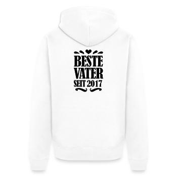 Bester Vater seit 2017 - Geschenk Vatertag - Unisex Premium Bio Zip Hoodie - Weiß - Hinten - Thijin (182cm)