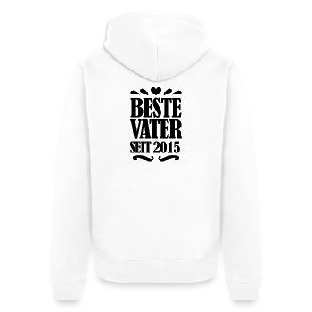 Bester Vater seit 2015 - Unisex Premium Bio Zip Hoodie - Weiß - Hinten - Thijin (182cm)