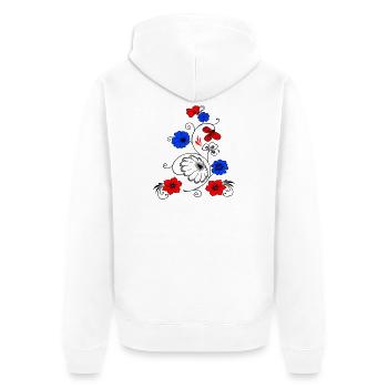 Flower vine with butterfly - Unisex Premium Organic Zip Hoodie - white - Back - Thijin (182cm)