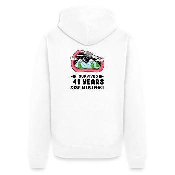 Berg Wanderer 41. Geburtstag 41 Jahre alt Geschenk - Unisex Premium Bio Zip Hoodie - Weiß - Hinten - Thijin (182cm)