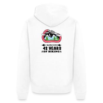 Berg Wanderer 42. Geburtstag 42 Jahre alt Geschenk - Unisex Premium Bio Zip Hoodie - Weiß - Hinten - Thijin (182cm)
