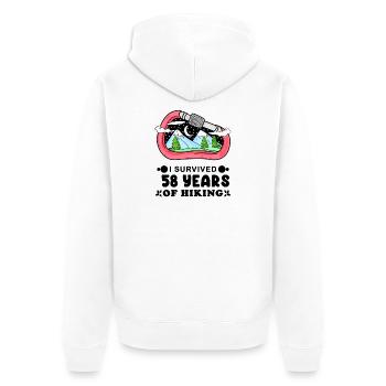 Berg Wanderer 58. Geburtstag 58 Jahre alt Geschenk - Unisex Premium Bio Zip Hoodie - Weiß - Hinten - Thijin (182cm)