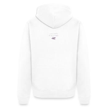kleine weiße friedenstaube. - Unisex Premium Bio Zip Hoodie - Weiß - Hinten - Thijin (182cm)