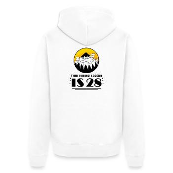 28. Geburtstag Berge 28 Jahre alt Berg Wandern - Unisex Premium Bio Zip Hoodie - Weiß - Hinten - Thijin (182cm)
