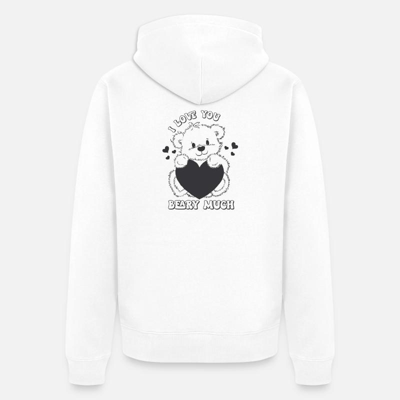 Je t’aime baissier très rétro-valentines - Veste à capuche bio Premium Unisexe - blanc