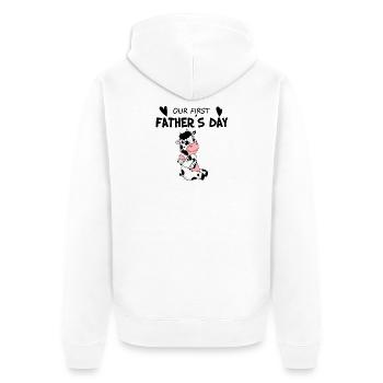 Fête des pères - Famille Père Fils - Veste à capuche bio Premium Unisexe - blanc - Dos - Thijin (182cm)