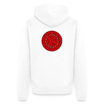 Heart Circle Ornament Art of Love2 - Unisex Premium Organic Zip Hoodie - white - Back - Thijin (182cm)