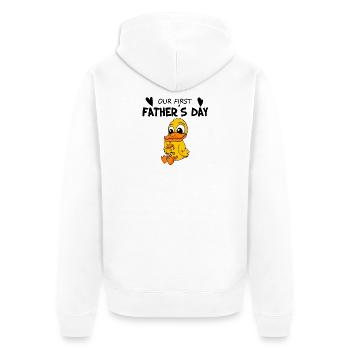 Fête des Pères - Premier cadeau de la fête des Pères - Veste à capuche bio Premium Unisexe - blanc - Dos - Thijin (182cm)