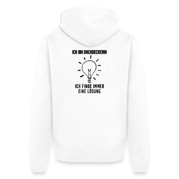Dachdeckerin Geschenk - Unisex Premium Bio Zip Hoodie - Weiß - Hinten - Thijin (182cm)