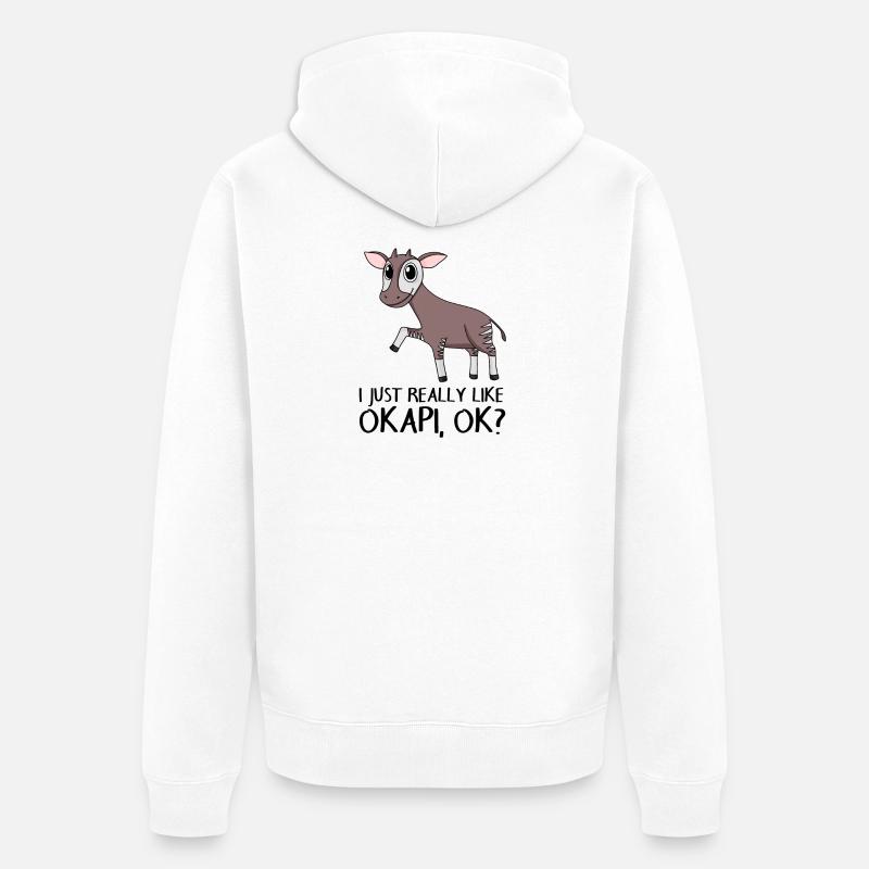 Okapi - Unisex Premium Bio Zip Hoodie - Weiß