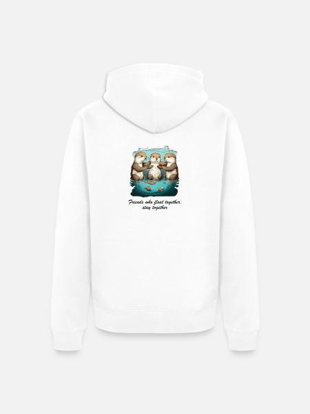 Friends who float together stay together - Unisex Premium Bio Zip Hoodie - Weiß