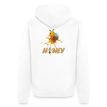 abeille, ruche, apiculteur - Veste à capuche bio Premium Unisexe - blanc - Dos - Thijin (182cm)
