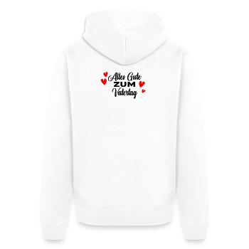 Vatertag Baby Spruch - alles Gute zum Vatertag - Unisex Premium Bio Zip Hoodie - Weiß - Hinten - Thijin (182cm)