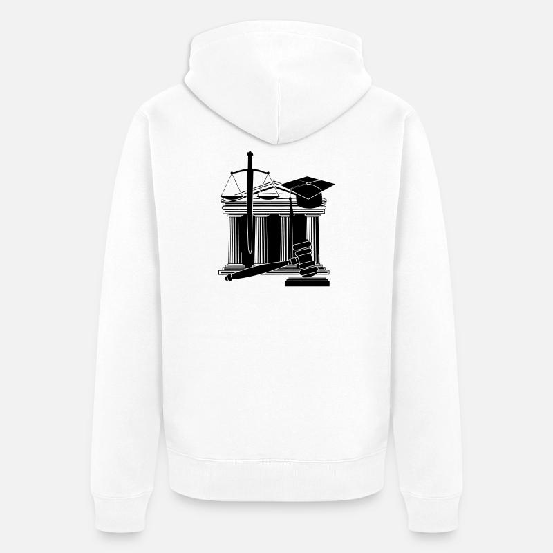 Logo de la Cour - Veste à capuche bio Premium Unisexe - blanc