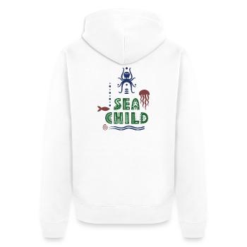 Design pour les plongeurs - Veste à capuche bio Premium Unisexe - blanc - Dos - Thijin (182cm)