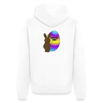 Happy Easter - Easter Bunny with Easter Egg - Unisex Premium Organic Zip Hoodie - white - Back - Thijin (182cm)