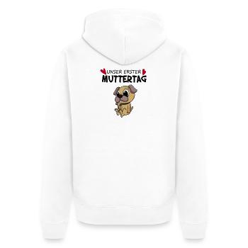 Muttertag - erster Muttertag Geschenk - Unisex Premium Bio Zip Hoodie - Weiß - Hinten - Thijin (182cm)