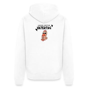 Vatertag - erster Vatertag Geschenk - Unisex Premium Bio Zip Hoodie - Weiß - Hinten - Thijin (182cm)
