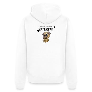 Vatertag - erster Vatertag Geschenk - Unisex Premium Bio Zip Hoodie - Weiß - Hinten - Thijin (182cm)
