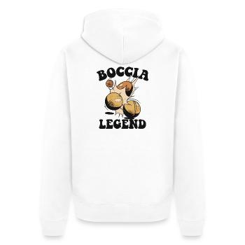 Bocciaspieler Boccia Kugel und Zubehör Boccia - Unisex Premium Bio Zip Hoodie - Weiß - Hinten - Thijin (182cm)