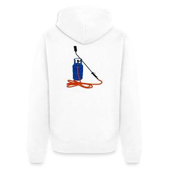 Gas bottle with gas burner color - Unisex Premium Organic Zip Hoodie - white - Back - Thijin (182cm)
