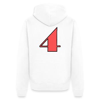 4.4 YEARS,4TH BIRTHDAY,4 YEARS ANNIVERSARY - Unisex Premium Organic Zip Hoodie - white - Back - Thijin (182cm)