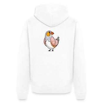 Zebrafink Vogel - australische Zebrafink - Unisex Premium Bio Zip Hoodie - Weiß - Hinten - Thijin (182cm)