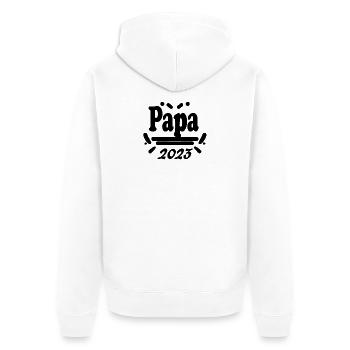 Vater 2023 - Papa 2023 - Vatertag Geschenk - Unisex Premium Bio Zip Hoodie - Weiß - Hinten - Thijin (182cm)