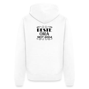 Beste Oma seit 2004 - Oma Geschenk - Unisex Premium Bio Zip Hoodie - Weiß - Hinten - Thijin (182cm)