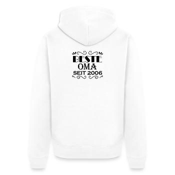 Beste Oma seit 2006 - Oma Geschenk - Unisex Premium Bio Zip Hoodie - Weiß - Hinten - Thijin (182cm)