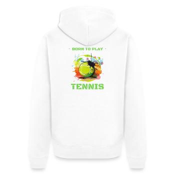 Born to play Tennis - Tennis Lovers T-Shirt - Unisex Premium Bio Zip Hoodie - Weiß - Hinten - Thijin (182cm)
