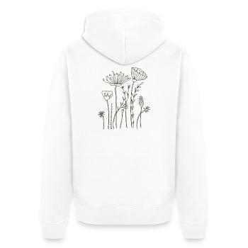 Dried flowers - Unisex Premium Organic Zip Hoodie - white - Back - Thijin (182cm)