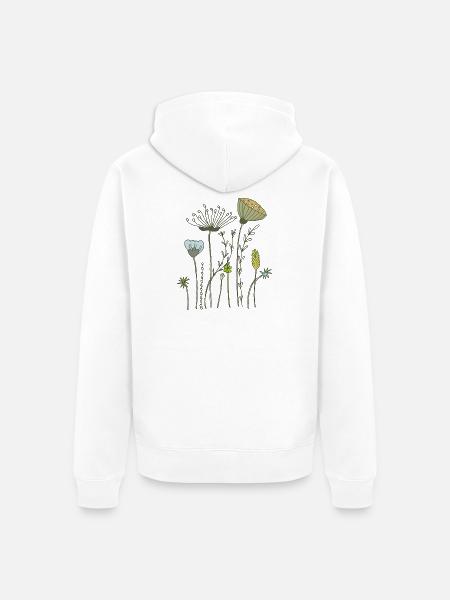 fleurs séchées prairie fleurie - Veste à capuche bio Premium Unisexe - blanc