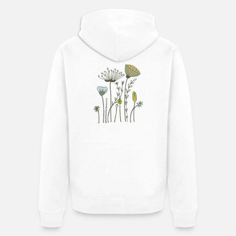 fleurs séchées prairie fleurie - Veste à capuche bio Premium Unisexe - blanc