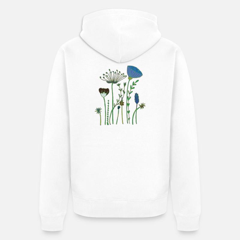 Fleurs séchées demi-tons - Veste à capuche bio Premium Unisexe - blanc