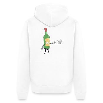 Boules de pétanque et vin Boules de boccia Tenue de pétanque - Veste à capuche bio Premium Unisexe - blanc - Dos - Thijin (182cm)