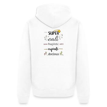Magie et fun - Veste à capuche bio Premium Unisexe - blanc - Dos - Thijin (182cm)