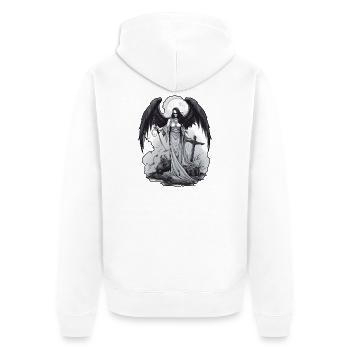 Ange noir - Veste à capuche bio Premium Unisexe - blanc - Dos - Thijin (182cm)