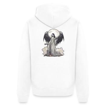 Ange noir - Veste à capuche bio Premium Unisexe - blanc - Dos - Thijin (182cm)