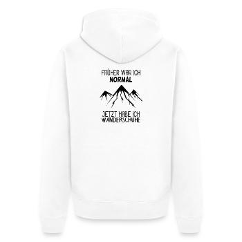 Berg Berge Spruch Wandern Berggipfel Gipfel - Unisex Premium Bio Zip Hoodie - Weiß - Hinten - Thijin (182cm)