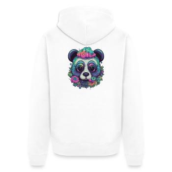 Panda psychédélique - Veste à capuche bio Premium Unisexe - blanc - Dos - Thijin (182cm)