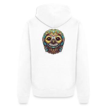 Psychedelic sloth - Unisex Premium Organic Zip Hoodie - white - Back - Thijin (182cm)
