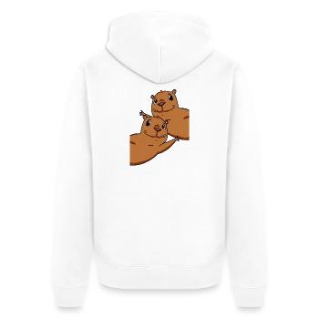 Capybara Wasserschwein - Veste à capuche bio Premium Unisexe - blanc - Dos - Thijin (182cm)