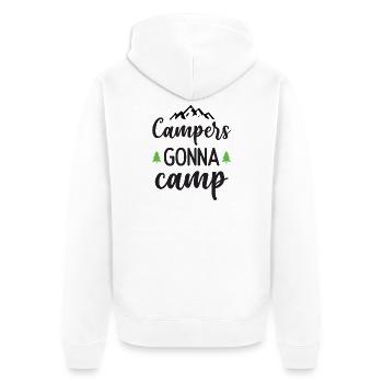 Camper auf dem Weg zum Camp - Unisex Premium Bio Zip Hoodie - Weiß - Hinten - Thijin (182cm)
