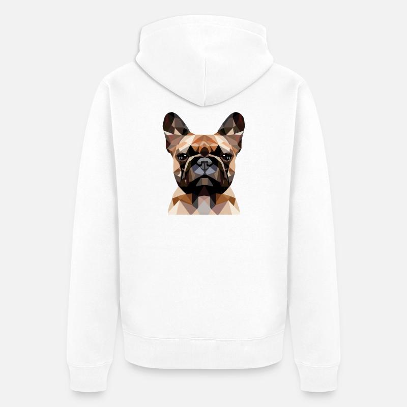 Polygone bouledogue français - Veste à capuche bio Premium Unisexe - blanc