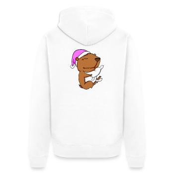 Capybara Wasserschwein - Unisex Premium Organic Zip Hoodie - white - Back - Thijin (182cm)