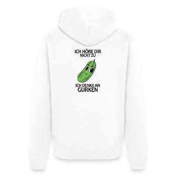 Gurke Spruch - Unisex Premium Bio Zip Hoodie - Weiß - Hinten - Thijin (182cm)