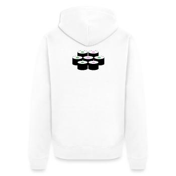 Motif de sushi - Veste à capuche bio Premium Unisexe - blanc - Dos - Thijin (182cm)