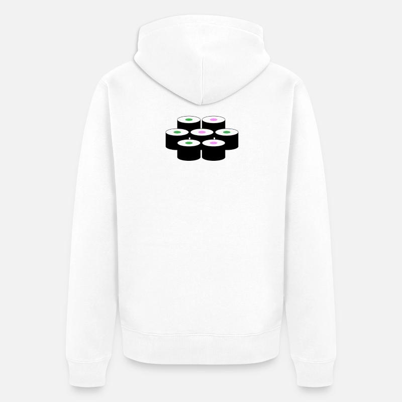 Motif de sushi - Veste à capuche bio Premium Unisexe - blanc
